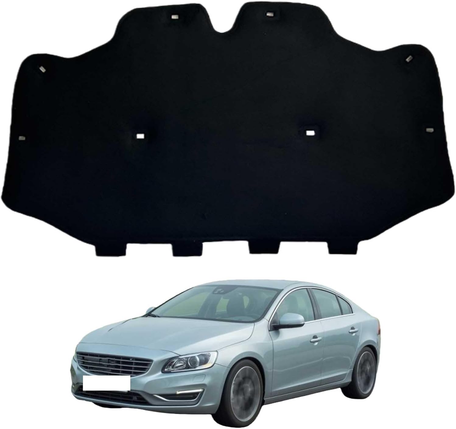 Car Front Hood Engine Sound Pad for Volvo S60 2014-2017 OE:31352636/31402486, Heat Insulation Cotton Mat Cover Soundproof Car Accessories