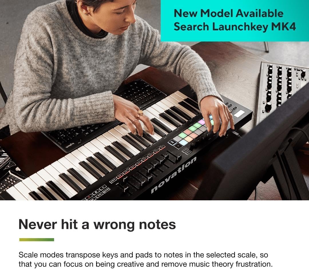 Novation Launchkey 61 [MK3] MIDI Keyboard Controller — Seamless Ableton Live Integration. Chord Mode, Scale Mode, and Arpeggiator. All the software you need for Music Production