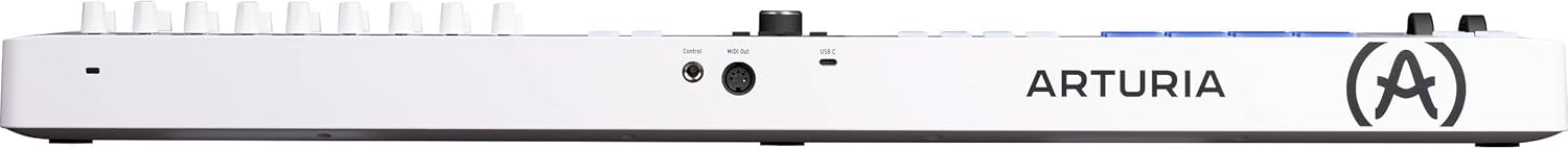 Arturia KeyLab Essential mk3 49-Key Universal MIDI Controller and Software | White with 6ft MIDI Cable & Cleaning Cloth (3 Items)