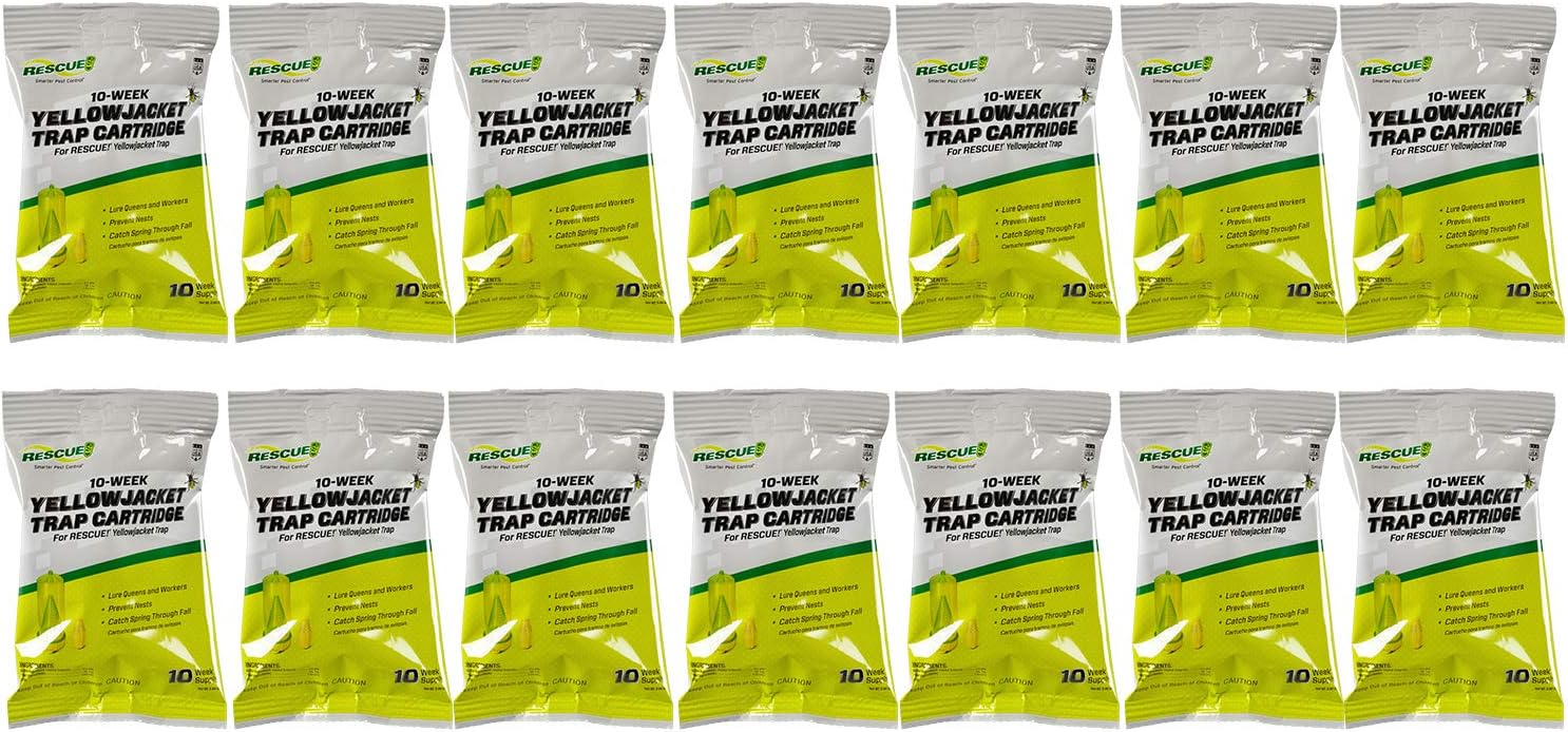 RESCUE! Yellowjacket Attractant Cartridge (10 Week Supply) – for RESCUE! Reusable Yellowjacket Traps - (14 Pack)
