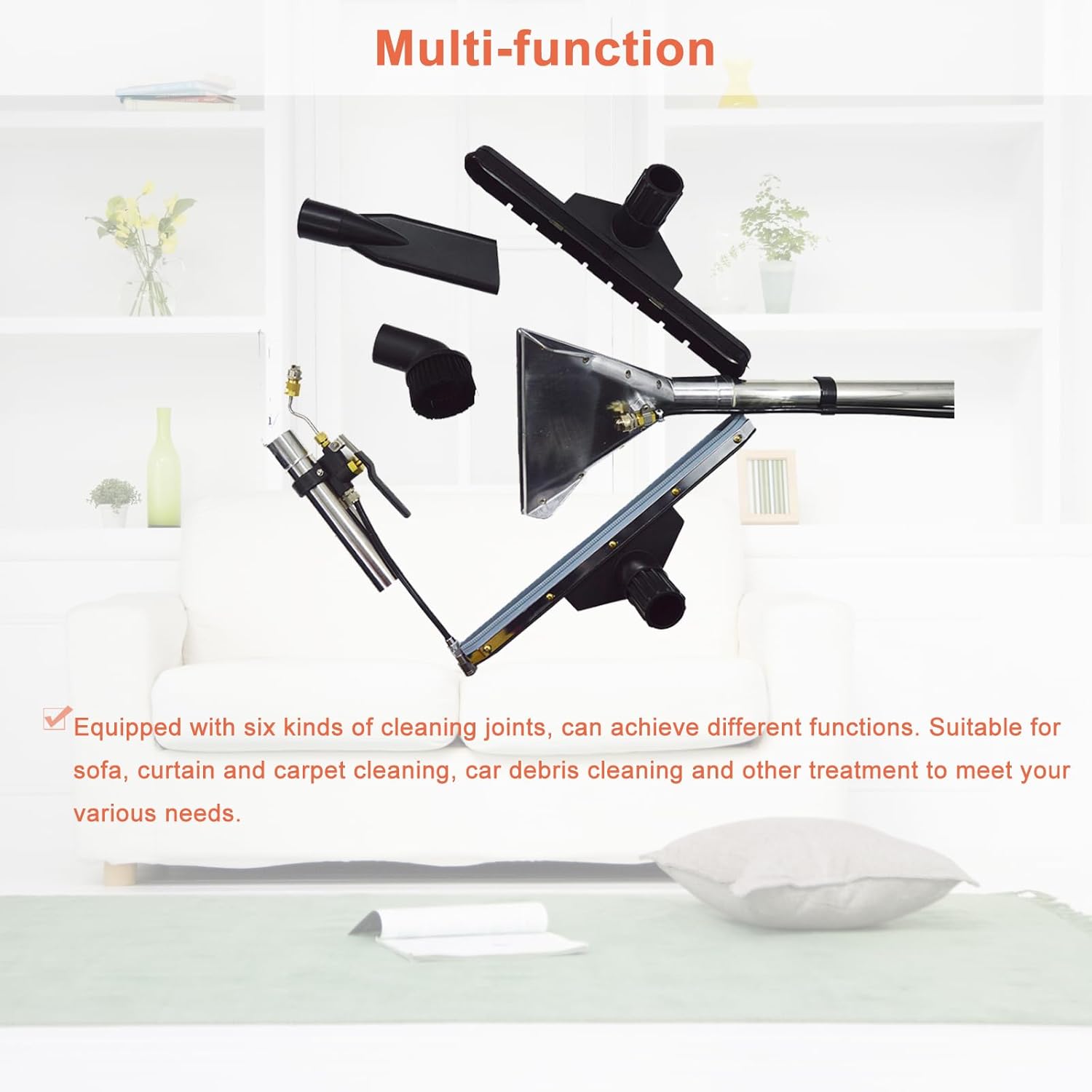 Carpet Extractor Machine 30L 3-in-1 Stainless Steel Carpet Cleaner for Corridor, Conference Hall and Restaurant 110V 1000W