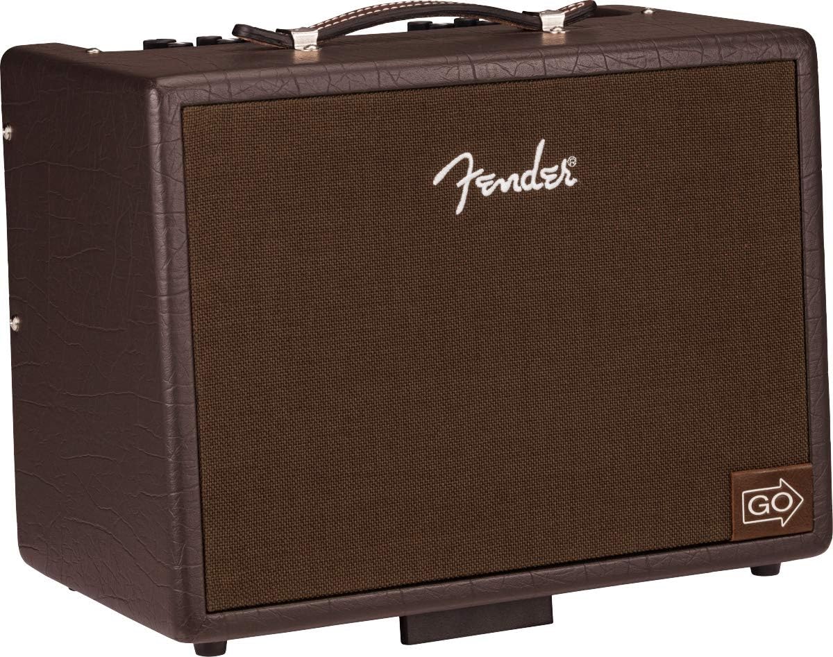 Fender Acoustic Junior Go Guitar Combo Amplifier Bundle with Cable, Austin Bazaar Exclusive 12-Pack Picks, and Instructional DVD