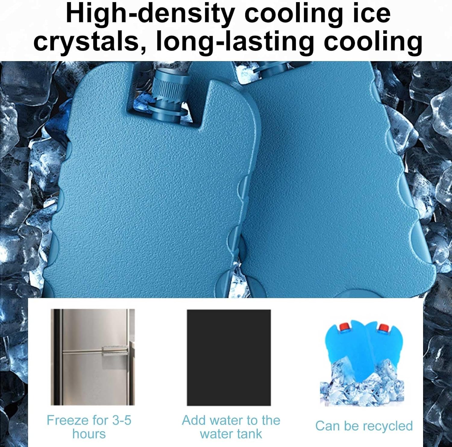 Portable Air Conditioners, Evaporative Air Cooler, Swamp Cooler with 40L/8.8 Gal Water Tank, 3-Speed Fan, 120°Oscillation, 2 Ice Packs, for Room Garage Patio(Blue)