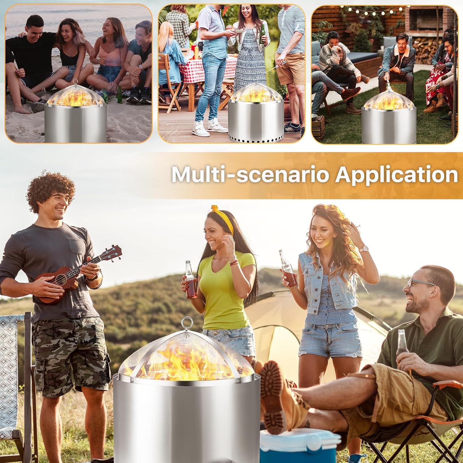 Fire Pit Spark Screen for Solo-Stove Bonfire 19.5