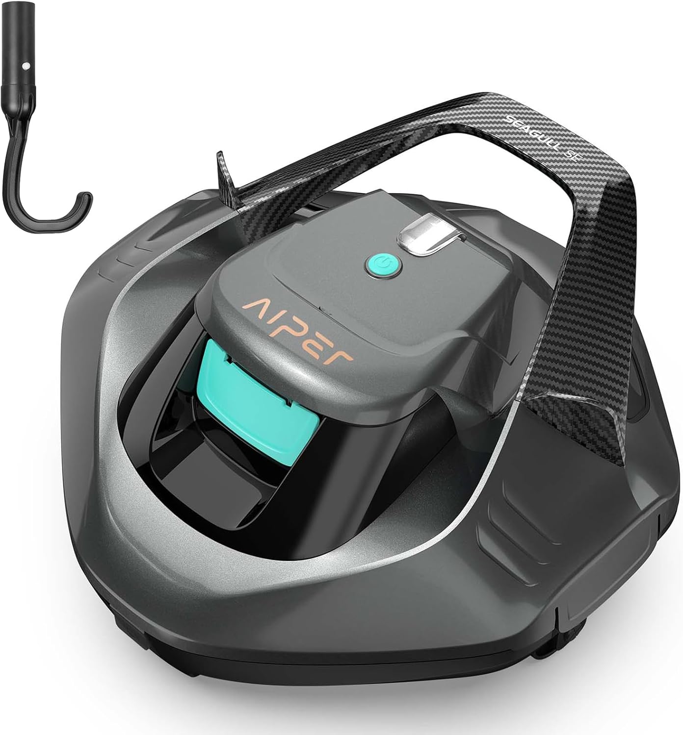 (Renewed) AIPER Cordless Robotic Pool Cleaner, Pool Vacuum with Self-Parking Technology, Portable, Ideal for Above-Ground Flat Pool up to 40 Feet, Grey