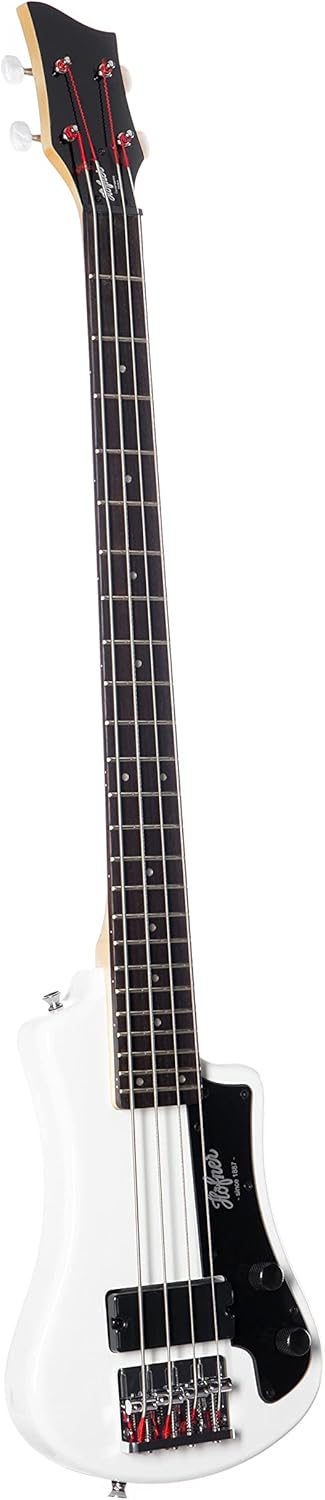 HOFNER Shorty Electric Bass Guitar, White, W/Gig Bag