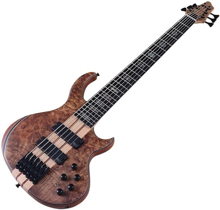 6-String Electric Bass Guitar, 43-Inch Neck-Through, Active Pickups, 24 Frets,Canada Maple Neck