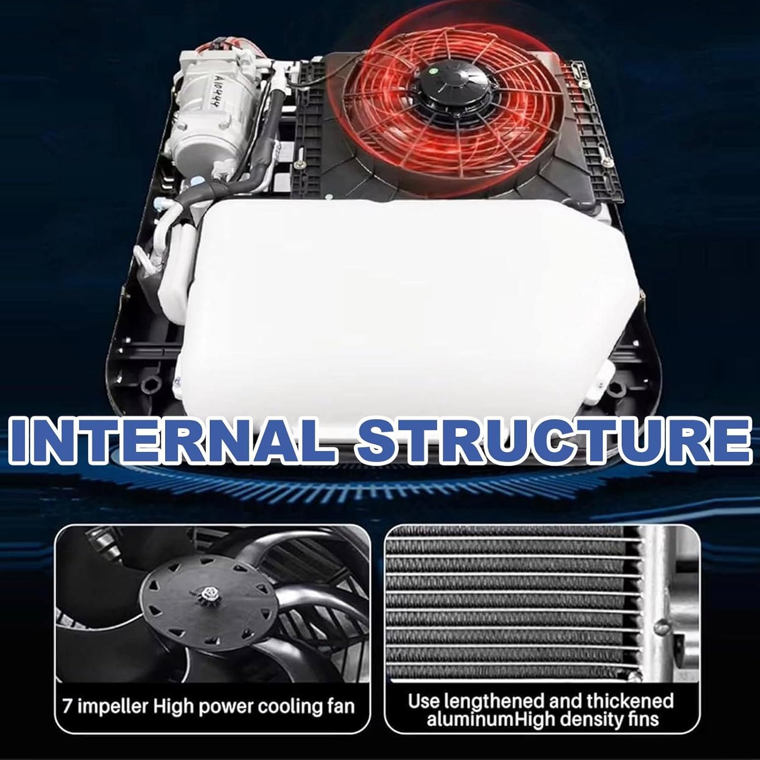 12v/24v Rv Air Conditioner, Truck/Car Electric Roof Ac-Only Cooling/Cooling+Heating,Light & Portable,Minimum Opening Size: 25 * 41cm,Working Area: 6-8 Square Meters In The Cab,WhiteCool+Heat24v