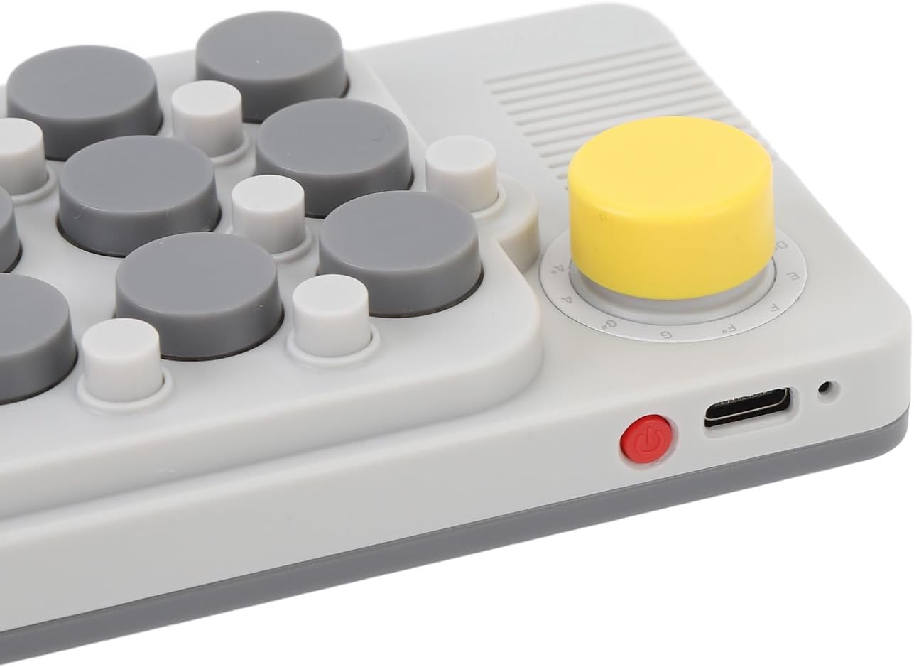 Pocket Music Keyboard, Adjustable Pitch Control, 20 Popular Instruments Bluetooth Small Electric MIDI Keyboard with 3.5mm Jack, Type C Rechargeable, C3-C8 Full Tuning