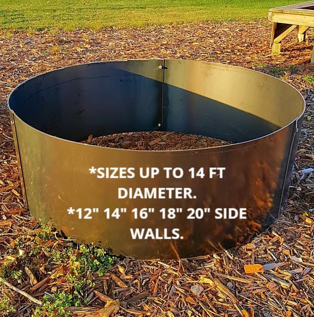 Fire Pit Ring Round Large 8' ft Dia.Steel Metal Campfire Ring.