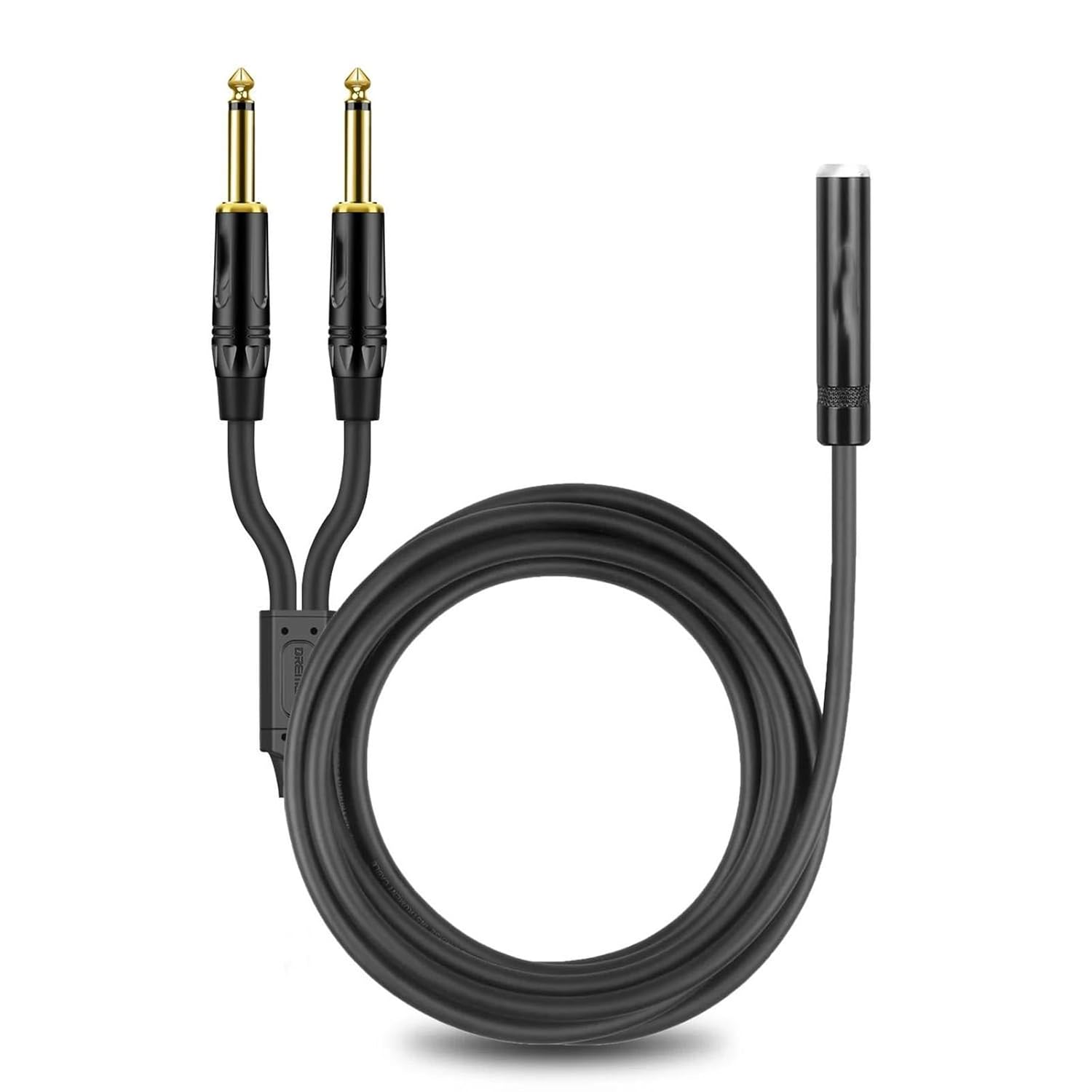Pro Audio Cable Extension Cable 6.5mm Female To 2x6.5mm Male 1/4 Inch Cable For Amplifier Microphone Mixer Connect Guitar Bass(TS to TS,10M)