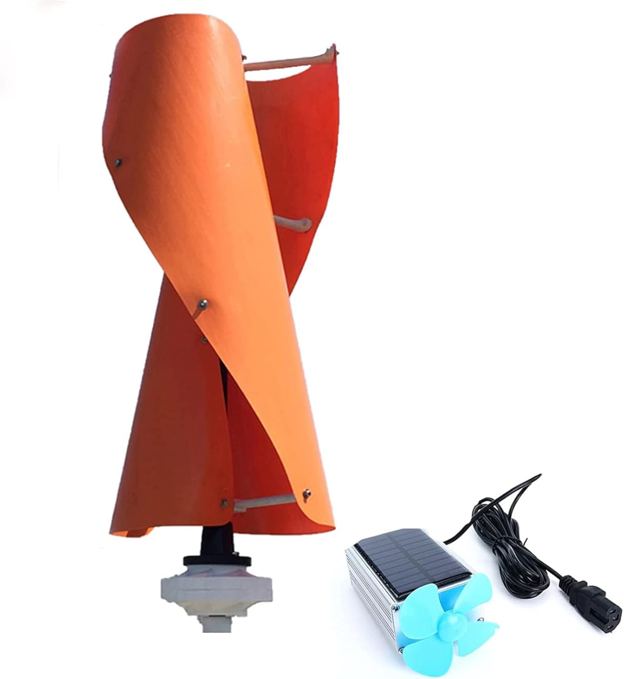 LiuSj JUnSt 12V-220V Wind Helix Spiral Turbine Generator Vertical Axis Residential with MPPT Charger Controller, 3000W Windmill for Wind Solar Hybrid System