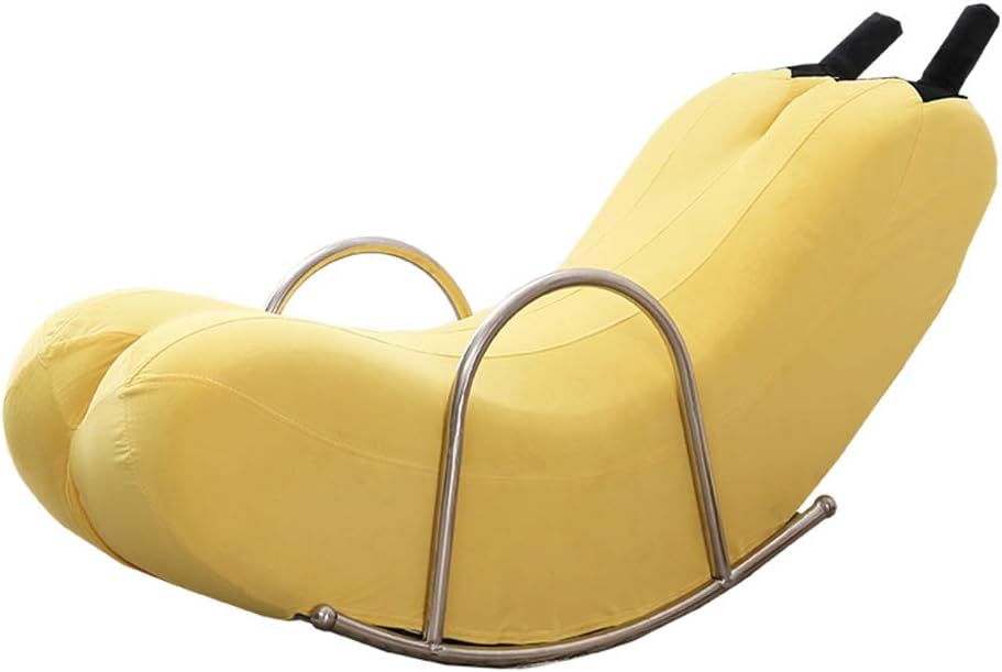 Outdoor Garden Recliner Upholstered Lounge Chair Armchairs Porches Sun Loungers Decor Furniture Backyards Rocking Seat，7 Colour (Color : Yellow, Size : 120x45x48cm)