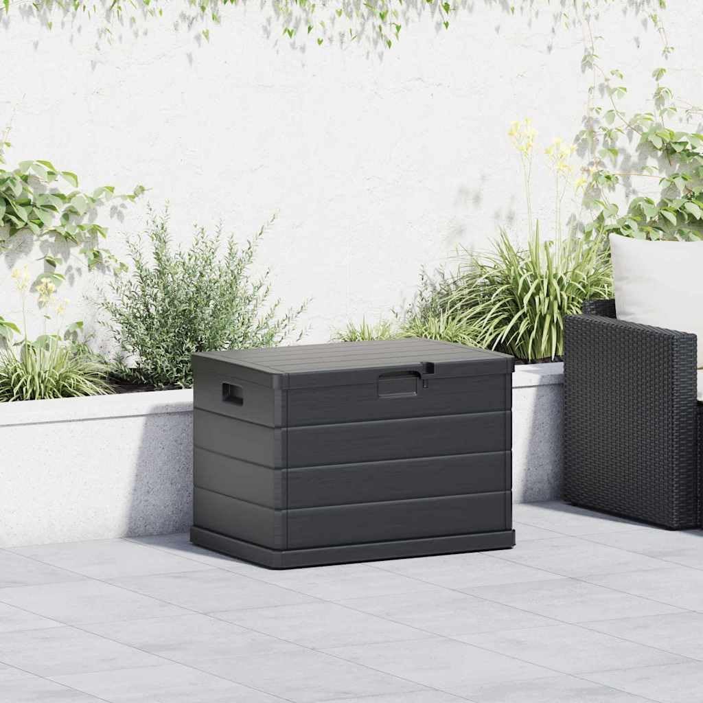 Garden Storage Box Anthracite, Durable Plastic Deck Storage for Outdoor Patio & Indoor Use, 30.51 x 21.46 x 20.87 Inches, Spacious Weather-Resistant Container, Easy Assembly