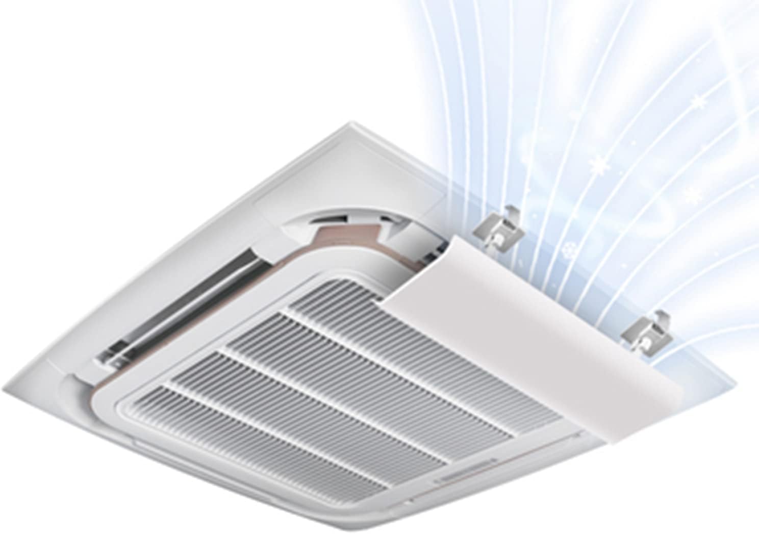 Ceiling Air Vent Deflector, Air Conditioner Deflector for Central Air Conditioning, ABS Angle Adjustable Wind Baffle, Deflector Helps Cooling/Heating Air Circulation