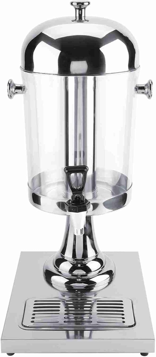 Keenso 8L Stainless Steel Juice Machine Cold Hot Beverage Dispenser for Restaurant Hotel Bar (single head silver)