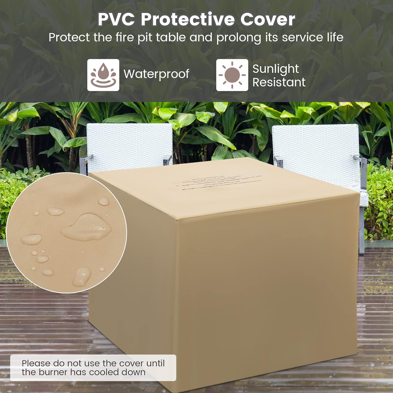 Giantex Gas Fire Pits for Outside - 32” Patio Fire Table, Propane Table with Lid, Lava Rocks, Metal Frame, PVC Protective Cover, CSA Certification, 50,000 BTU Firepit Table for Poolside, Backyard