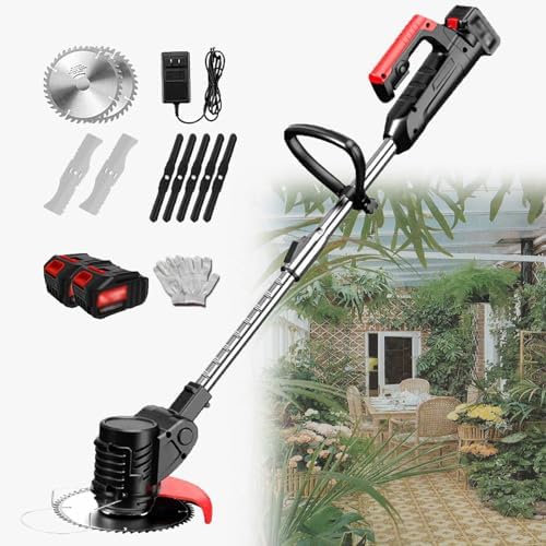 Powerful Handheld Electric Lawn Mower - 1880W, 24V/2.0Ah, 3 Detachable Blades, Compact Multi-Functional Design for Small Outdoor Spaces and Easy Lawn Care.