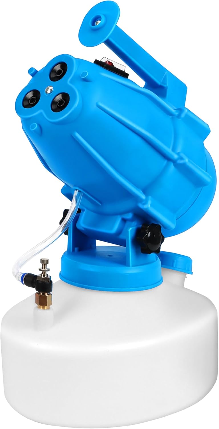 5L (1.3 Gallon) Electric ULV Fogger Sprayer Machine with 3 Nozzles, Portable Cold Fogger with Adjustable Flow Rate, 30ft Spraying Distance for Home, School, Hotel, Church, Garden, Yard