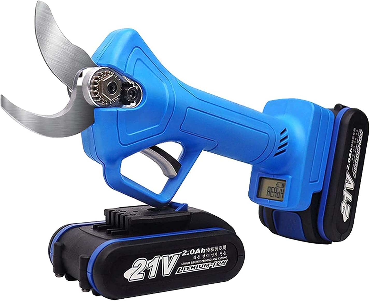 GeRRiT 21V Power Display Electric Pruning Shears, Garden Cordless Pruners Scissors Fruit Tree 35mm Shears Electric Fruit Branch Cutter