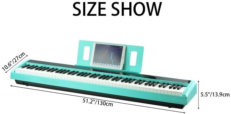 LANDTOM Intelligent 88-Key Heavy Hammer Amoy Series Digital Piano A100 Portable Electric Piano for Children Beginners and Professionals to Play Home and Outdoors (Piano, Blue)