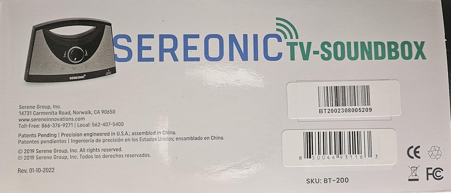 Portable Wireless Speakers for Smart TV - Ideal for TV Watching Without The Blaring Volume - Designed for Hard of Hearing, Elderly, and Seniors - 100ft Range