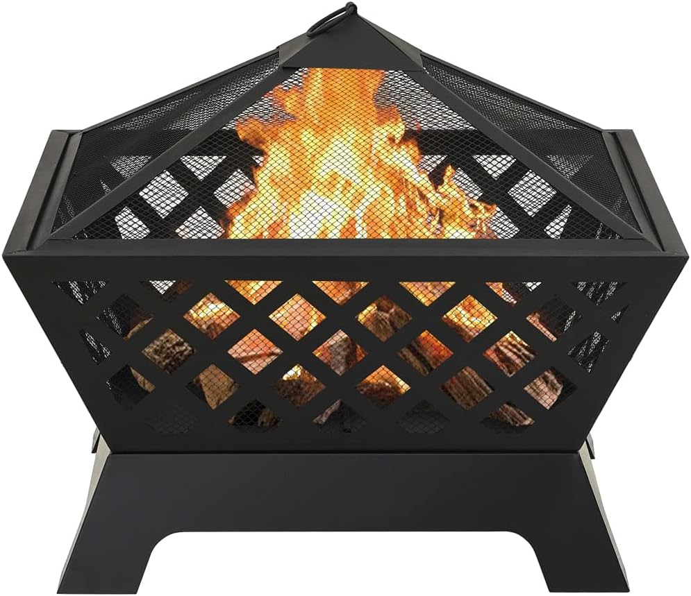 vidaXL Fire Pit with Poker 25.2