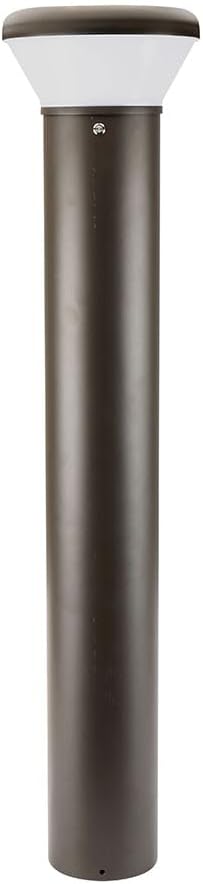 LED Bollard Light Outdoor Landscape Lighting, 42-Inch Garden Path Lamp, 10W-26W Adjustable, 3000K-5000K CCT, Bronze,Round Walkway Fxiture,Dimmable UL DLC (Round)
