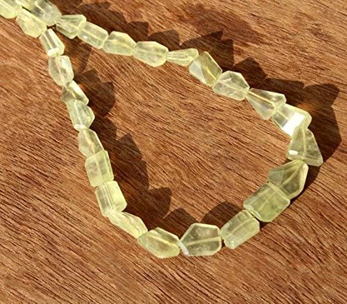 13 inch natural beads strand of 7-15mm faceted tumble prehnite gemstone beads for DIY jewelry - necklace, bracelet, earring, ring.