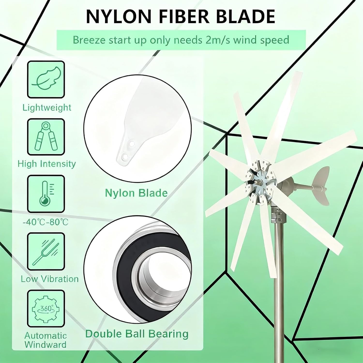 400W Wind Turbine, 110V/220V with MPPT Charge Controller Windmill RV Yacht Farm Small Wind Generator Home Use System 24V