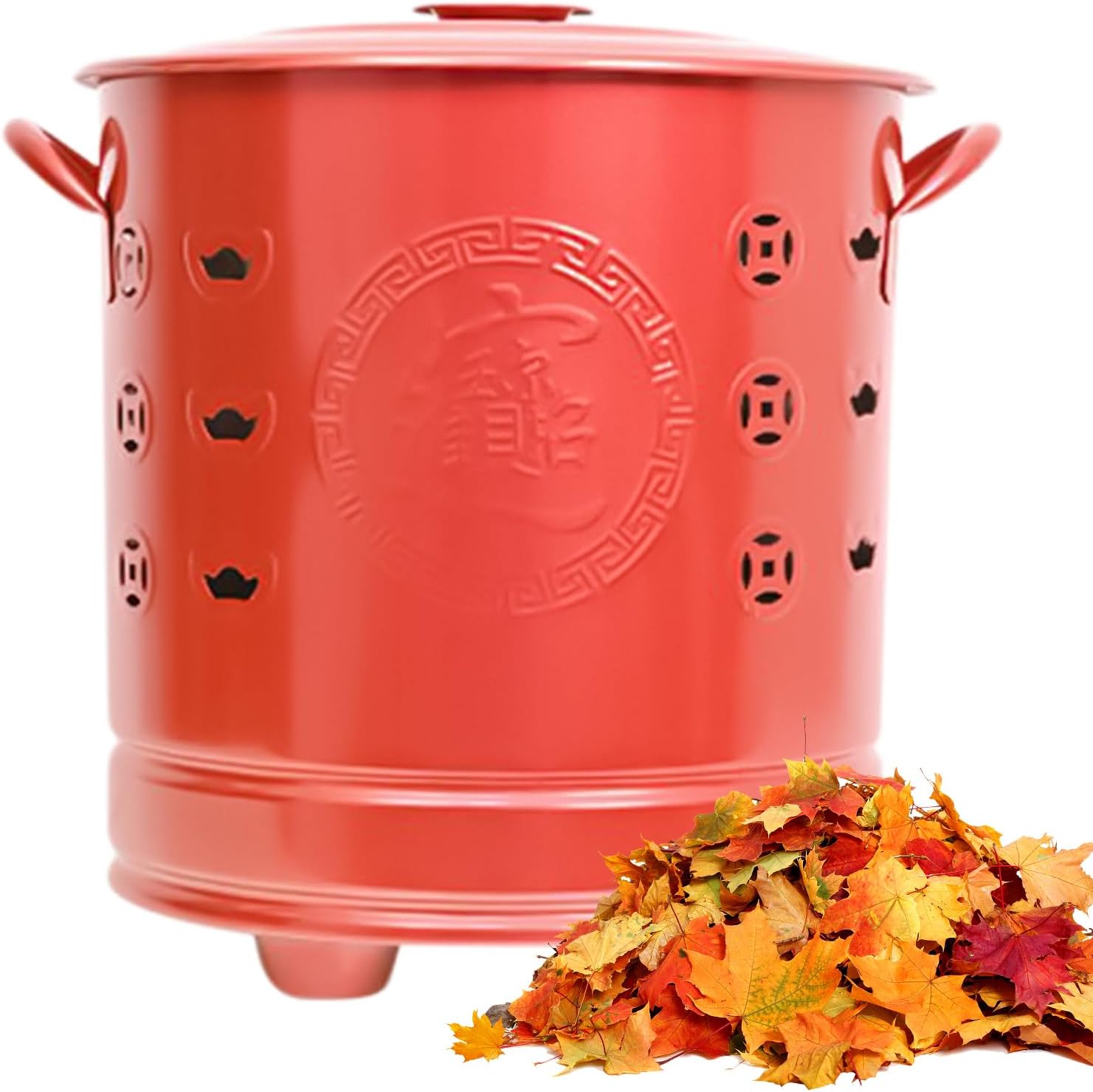 Burn Barrel, Stainless Steel Burning Fire Barrel with Lid, Outdoor Fire Pit for Trash, Paper, Yard, Courtyard, Backyard, Garden, Patio, Camping, and Fireplaces, Durable and Heat-Resistant for Home