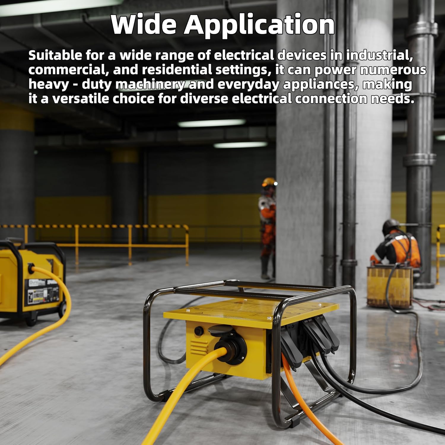 Joinfworld Power Distribution Box,50A 125V/250V NEMA SS2-50 CS6375 Inlet, 30A Circuit Breaker, Individually Controllable Sockets, Heavy - Duty Waterproof Enclosure with Cooling Fan