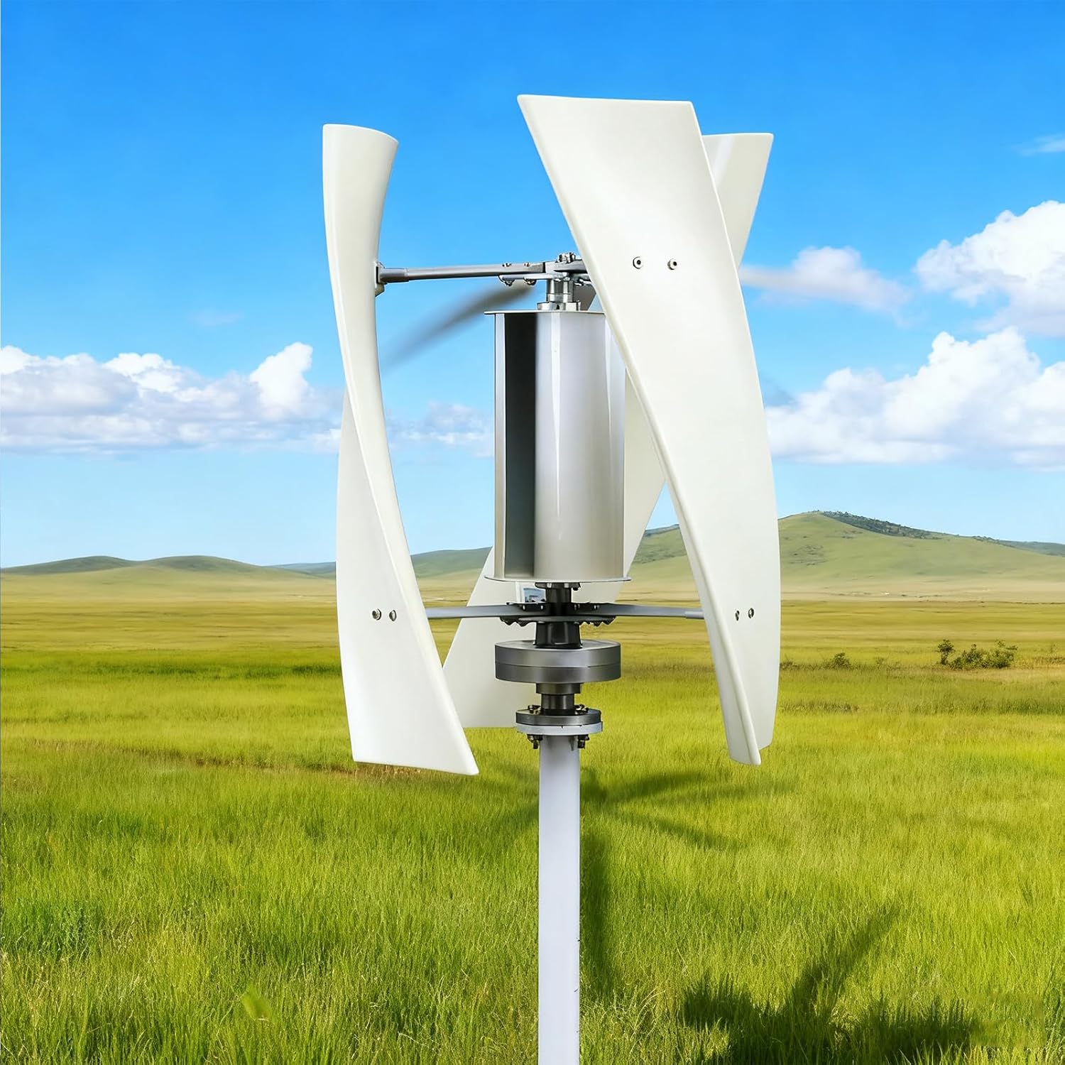 12000W Durable 3 - Blade Vertical Axis Wind Turbine, Low Noise Wind Generators for Home Use12v/24V 48V 220V, with Controller