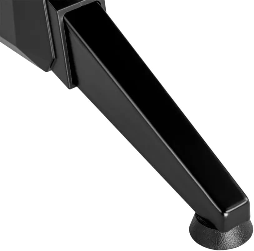 Monoprice Home Office Steel Frame Computer Desk - Black, with Solid-Core 4-Foot Desktop and Accessory Attachments, Workstation, Study Table - Workstream Collection