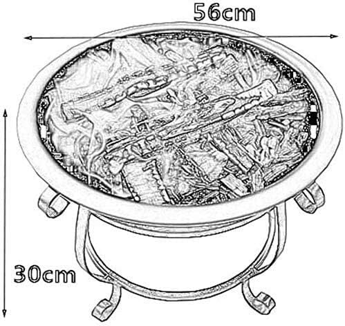 Fire Pits Outdoor Wood Burning Fire Pits 56Cm Diamete Fire Pit - Outdoor Fire Large Bonfire Wood Burning Patio Coal Grill Firepit for Outside Grill with Cover BBQ Cooking for Outside Camping