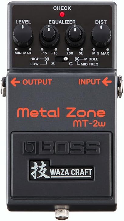 BOSS MT-2W WAZA Craft Metal Zone Guitar Pedal (MT-2W), Black
