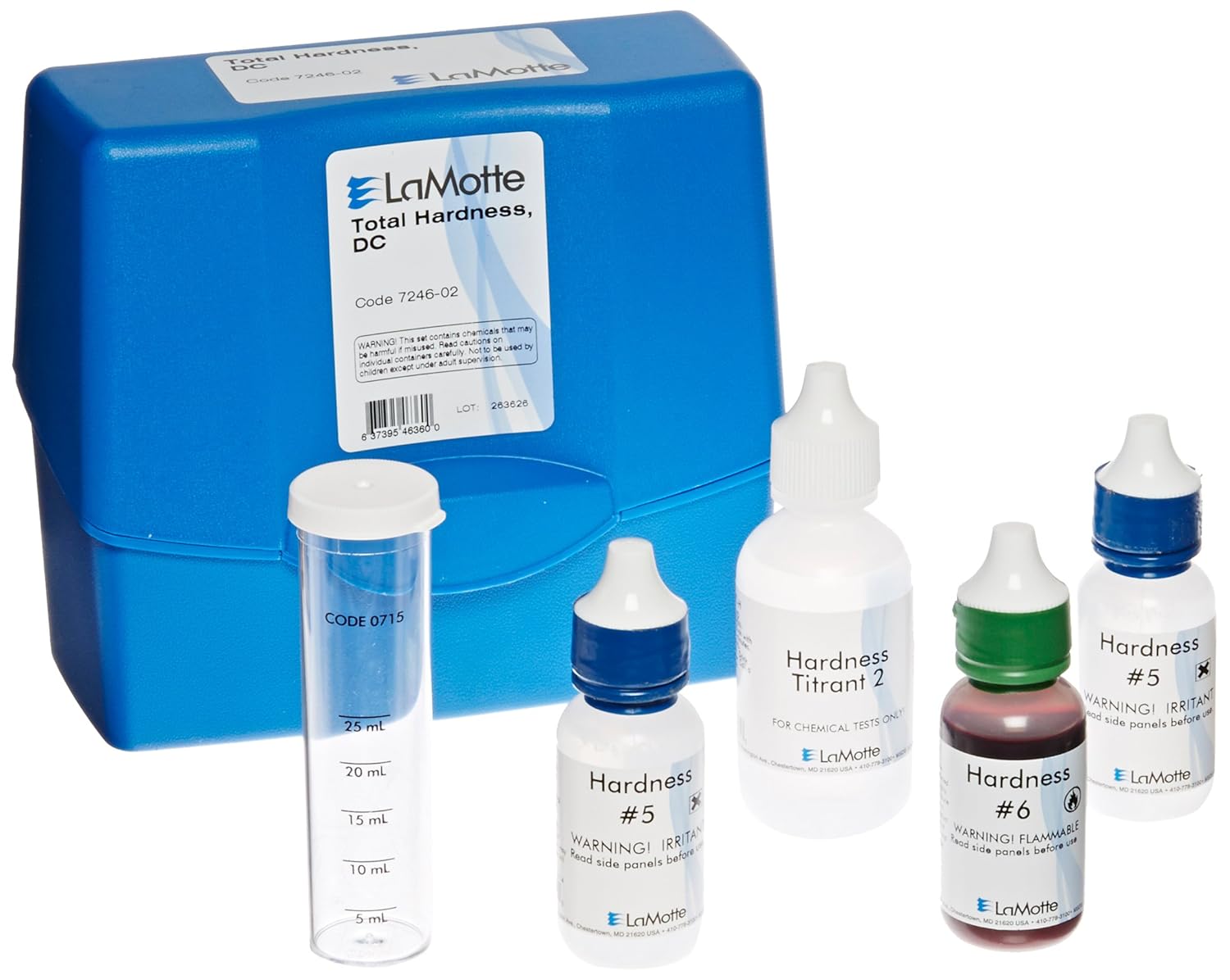 LaMotte 7246-02 Total Hardness in Water Dropper Bottle Individual Test Kit (1 Drop = 2, 5, 10ppm CaCO3)