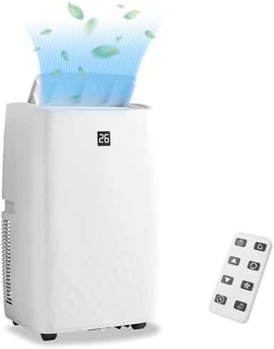 12,000 BTU Portable Air Conditioner with Window Kit, 3-in-1 Portable AC Units for Rooms Up to 550 Sq.Ft | Remote Control, Ultra Quiet, 60-Pint Dehumidifier, R32 Refrigerant, White -3033