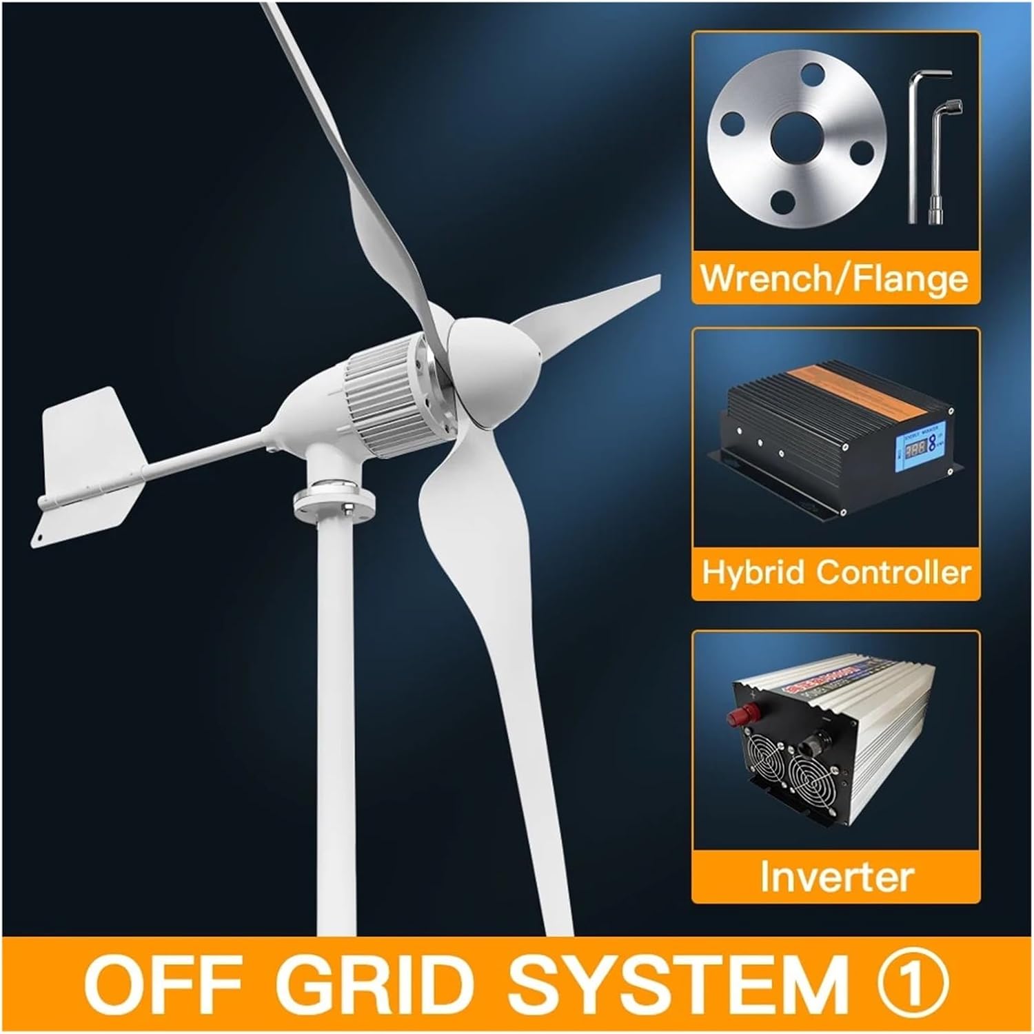 Powerful Wind Turbine Generator Kit 6KW Horizontal Wind Turbine Generator Set With Low Speed Wind Power Generator For Marine, RV, Home, Windmill Generator Suit Low Starting Speed for Home(96V_6000W)