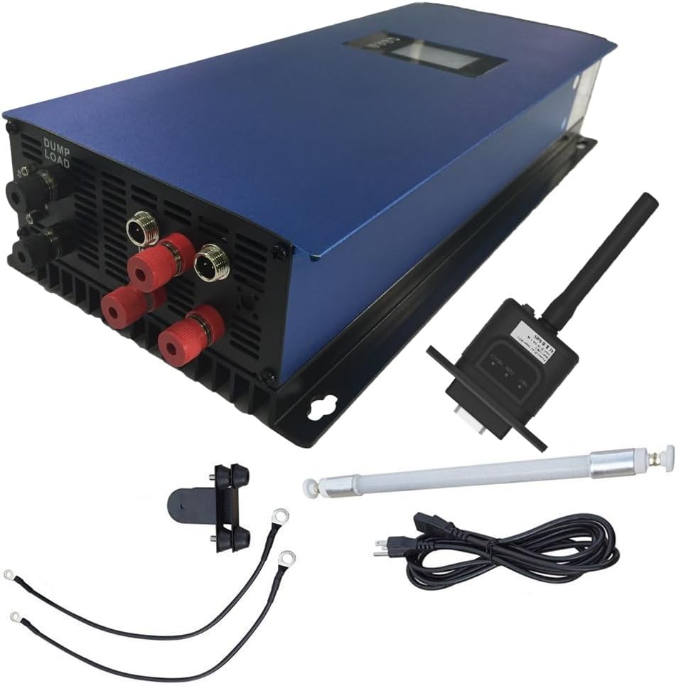 MPPT Pure Sine Wave 2000W Grid Tie Inverter with Dump Load Resistor,45-90V Limit/WiFi Optional for 3phase AC Wind Turbines(No Sensor No WiFi)