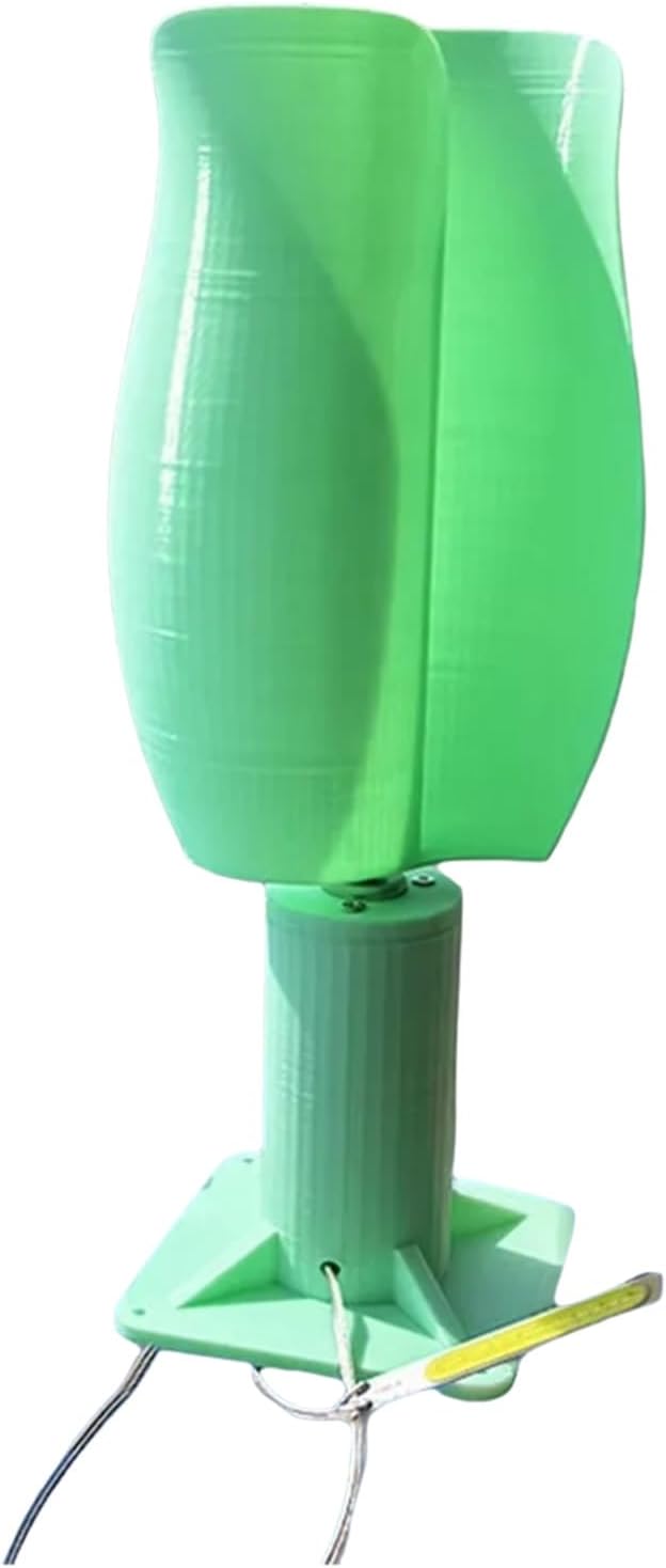Permanent Magnet Brushless Wind Turbine Model 20W Tulip Type Vertical Wind Power Generation 1~12V Low Noise Home/Outdoor Easy Installation(1pc(green))