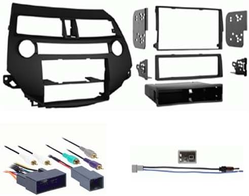 Single and Double DIN Car Stereo Radio Install Kit (Gun Metal) Package Compatible with Crosstour 2013, 2014, & 2015 with Factory Amplifier