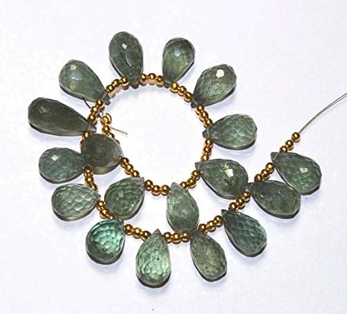 JP_BEADS Natural Moss Aquamarine Faceted Teardrop Briolettes Size 13x8-17x8 mm 4
