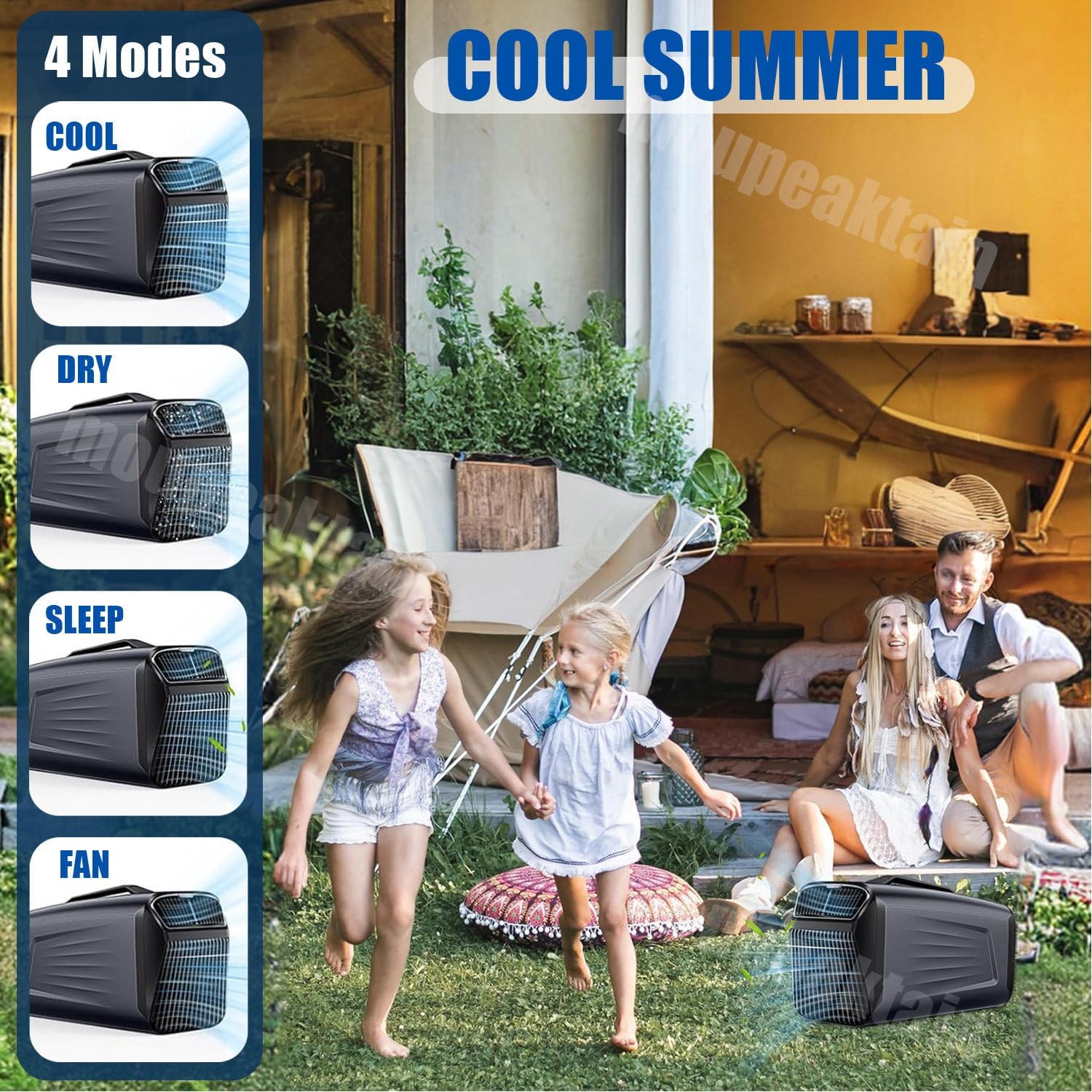 5400BTU/5600BTU Portable Tent Air Conditioner for Outdoor and Indoor Use, 110V Quiet Air Conditoning for Small Rooms, 1500W Fast Cooling Heating for Camping, Van, Rvs,Silver