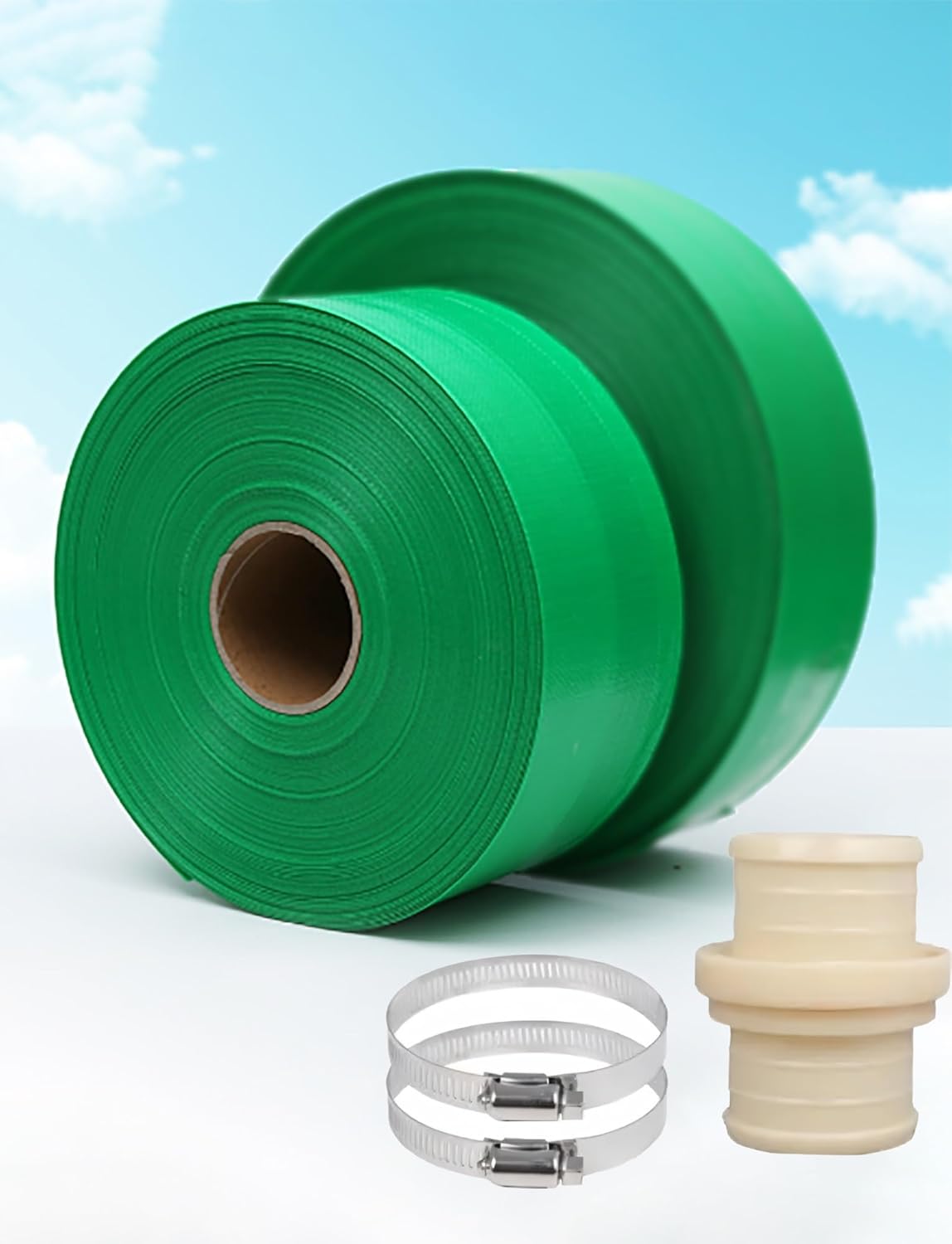 33ft Fire Hose,Layflat Discharge Hose Pipe, for Submersible-Other Water Pumps, Draining Pond,Garden Irrigation, Hot Tub,Swimming Pool(4.5in)