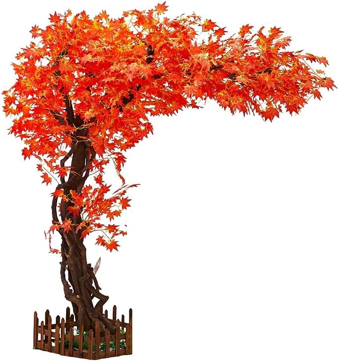 Outdoor Artificial Autumn Maple Tree Large Artificial Plants, Artificial Plants, Autumn Room Decor Ideal for Wedding Events, Indoor and Outdoor Home Decor(59x51in)