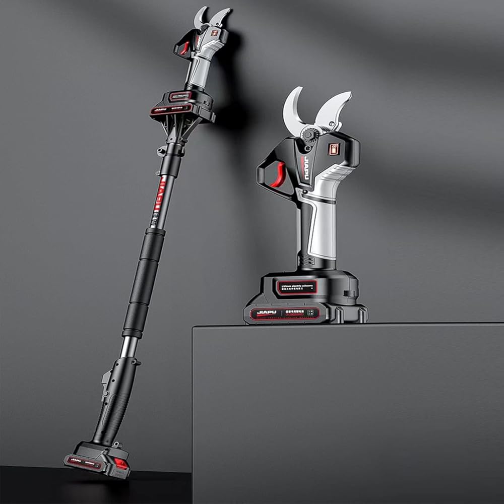 Cordless Pruning Shears Electric Secateur Electric Pruner 7.2ft High Reach Extension Pole 2 Battery Powe Fast Charging 12 Hours Working Hours