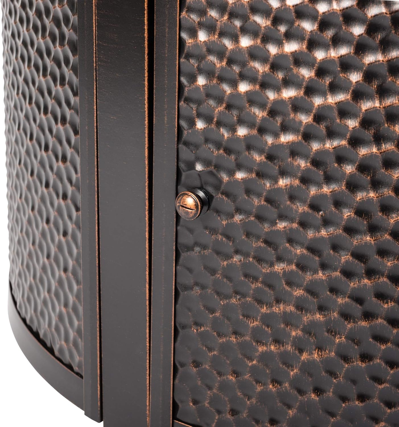 Fire Sense 62360 Briarwood Hammered Aluminum Convertible Gas Fire Pit Table 55,000 BTU Multi-Functional Outdoor with Fire Bowl Lid, Nylon Weather Cover & Clear Fire Glass- Bronze Finish - Round - 44