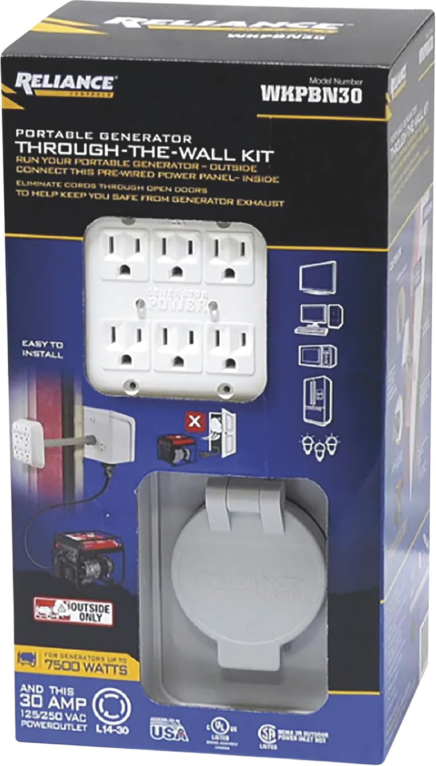 Reliance Control Corporation WKPBN30 Portable Generator Through-The-Wall PWR Transfer Kit, No Size, EMW3790037