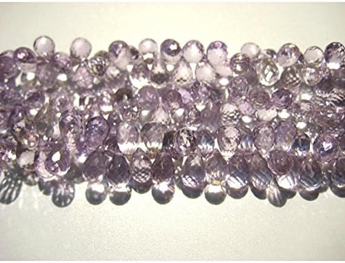 13 inch natural beads strand of 7x11- faceted drop pink amethyst gemstone briolletes beads for DIY jewelry - necklace, bracelet, earring, ring.